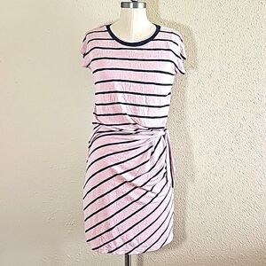 VELVET Pink Striped Midi Dress
